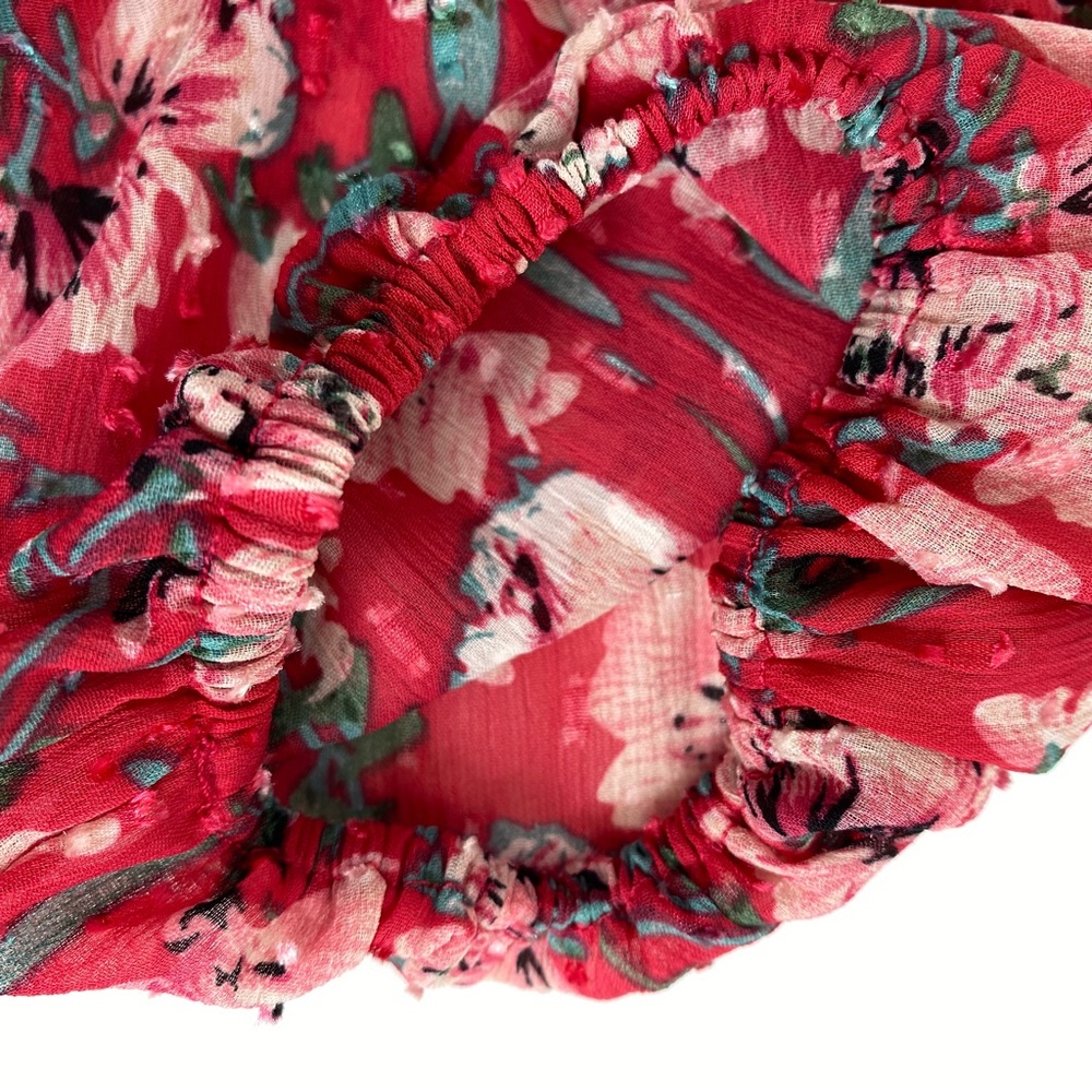 Eliane Rose smocked 3/4 sleeve pink floral print dress sz Med - Picture 13 of 14